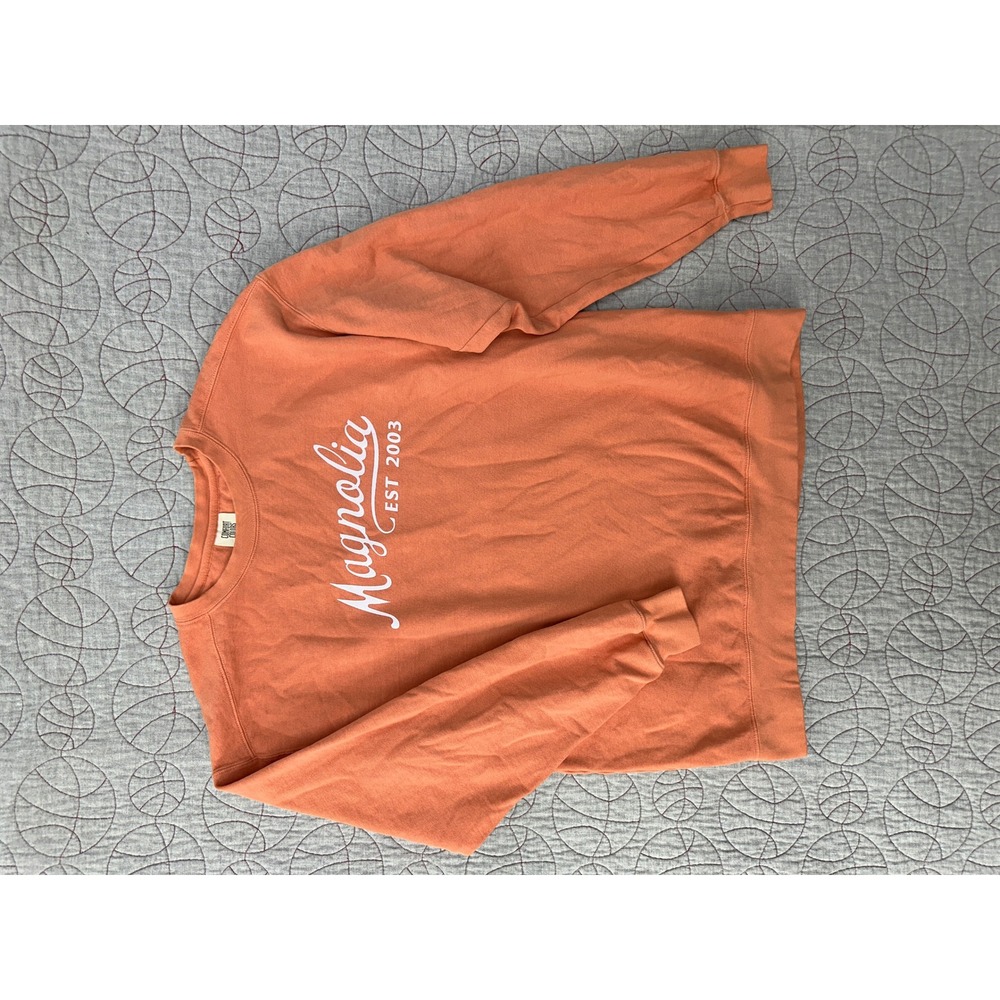 Comfort Colors Sweatshirt Orange Magnolia Graphic Pullover /‎ Womens Large